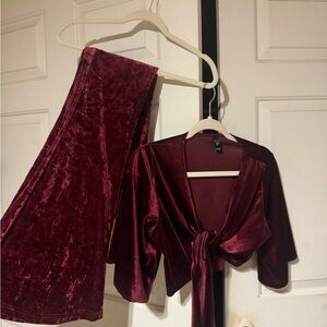 Windsor Velvet Maroon Ensemble